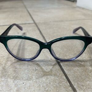 Gucci two-tone purple and greenish teal eyeglasses